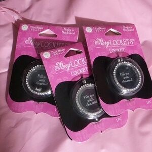 Blue Moon Story Lockets Diamonds Fill w/ Charms Bundle of 3 New